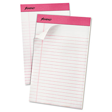 Ampad® Pink Writing Pads, Narrow Rule, Pink Headband, 50 White 5 X 8 Sheets, 6-pack freeshipping - TVN Wholesale